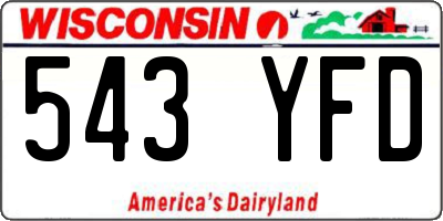 WI license plate 543YFD