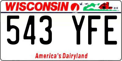 WI license plate 543YFE