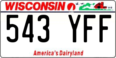 WI license plate 543YFF