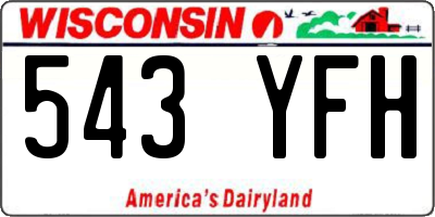 WI license plate 543YFH