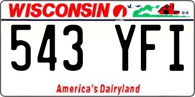 WI license plate 543YFI