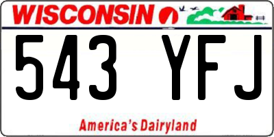 WI license plate 543YFJ