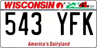 WI license plate 543YFK
