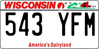 WI license plate 543YFM