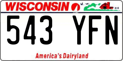 WI license plate 543YFN