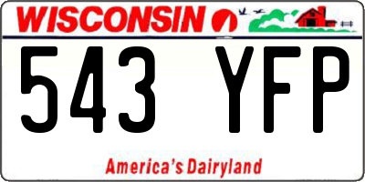 WI license plate 543YFP