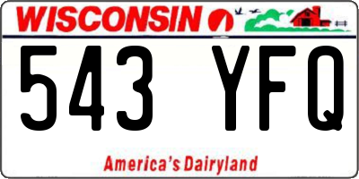 WI license plate 543YFQ