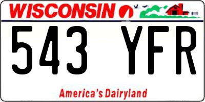 WI license plate 543YFR