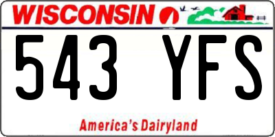 WI license plate 543YFS