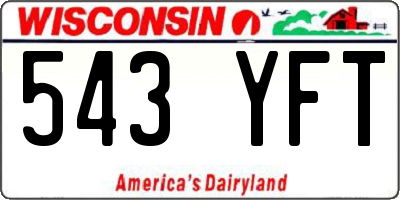 WI license plate 543YFT