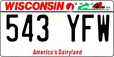 WI license plate 543YFW