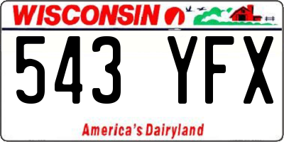 WI license plate 543YFX