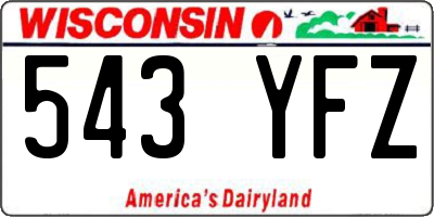 WI license plate 543YFZ
