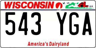WI license plate 543YGA