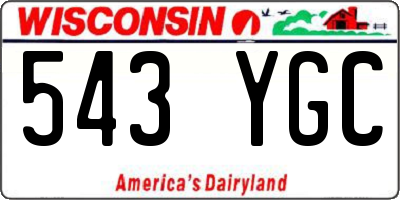 WI license plate 543YGC