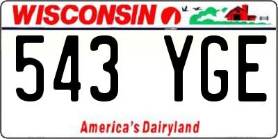 WI license plate 543YGE
