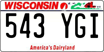 WI license plate 543YGI