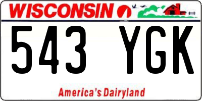 WI license plate 543YGK