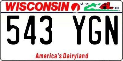 WI license plate 543YGN