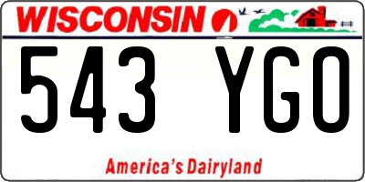 WI license plate 543YGO