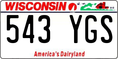 WI license plate 543YGS