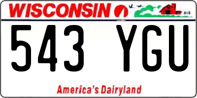 WI license plate 543YGU