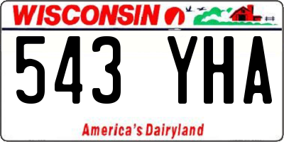 WI license plate 543YHA