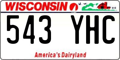 WI license plate 543YHC