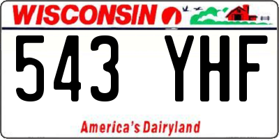 WI license plate 543YHF