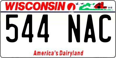 WI license plate 544NAC