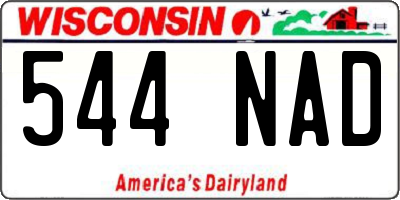 WI license plate 544NAD