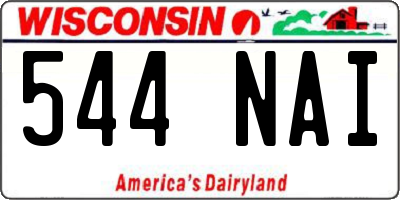 WI license plate 544NAI