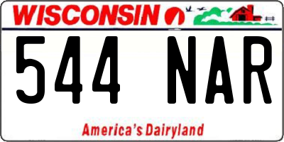 WI license plate 544NAR