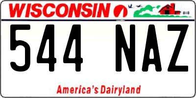 WI license plate 544NAZ