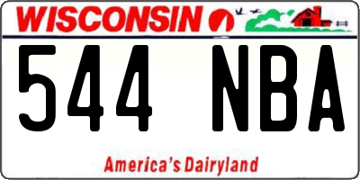 WI license plate 544NBA