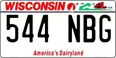 WI license plate 544NBG