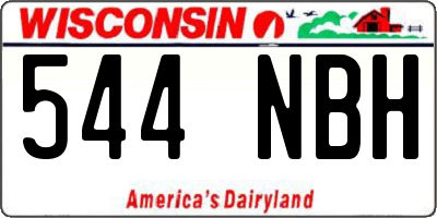 WI license plate 544NBH