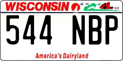 WI license plate 544NBP