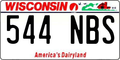WI license plate 544NBS