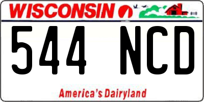 WI license plate 544NCD