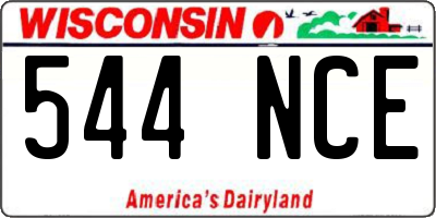 WI license plate 544NCE
