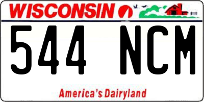 WI license plate 544NCM
