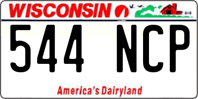 WI license plate 544NCP