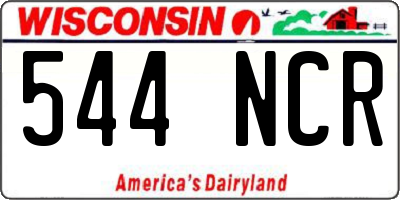WI license plate 544NCR
