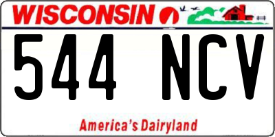 WI license plate 544NCV