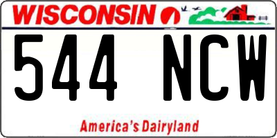 WI license plate 544NCW
