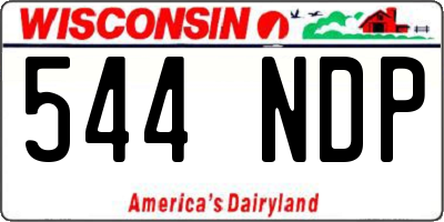 WI license plate 544NDP