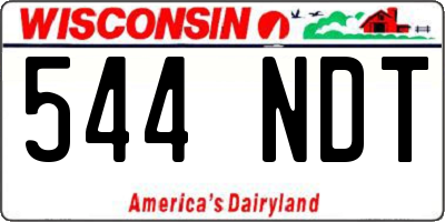 WI license plate 544NDT