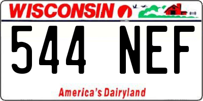 WI license plate 544NEF