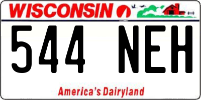 WI license plate 544NEH